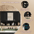 41 Inch Mirror Medicine Cabinet with Open Shelves