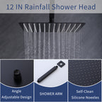 12 Inch Rainfall Shower Faucet Set