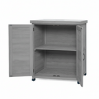 Potting Bench with Storage Cabinet and Metal Table Top