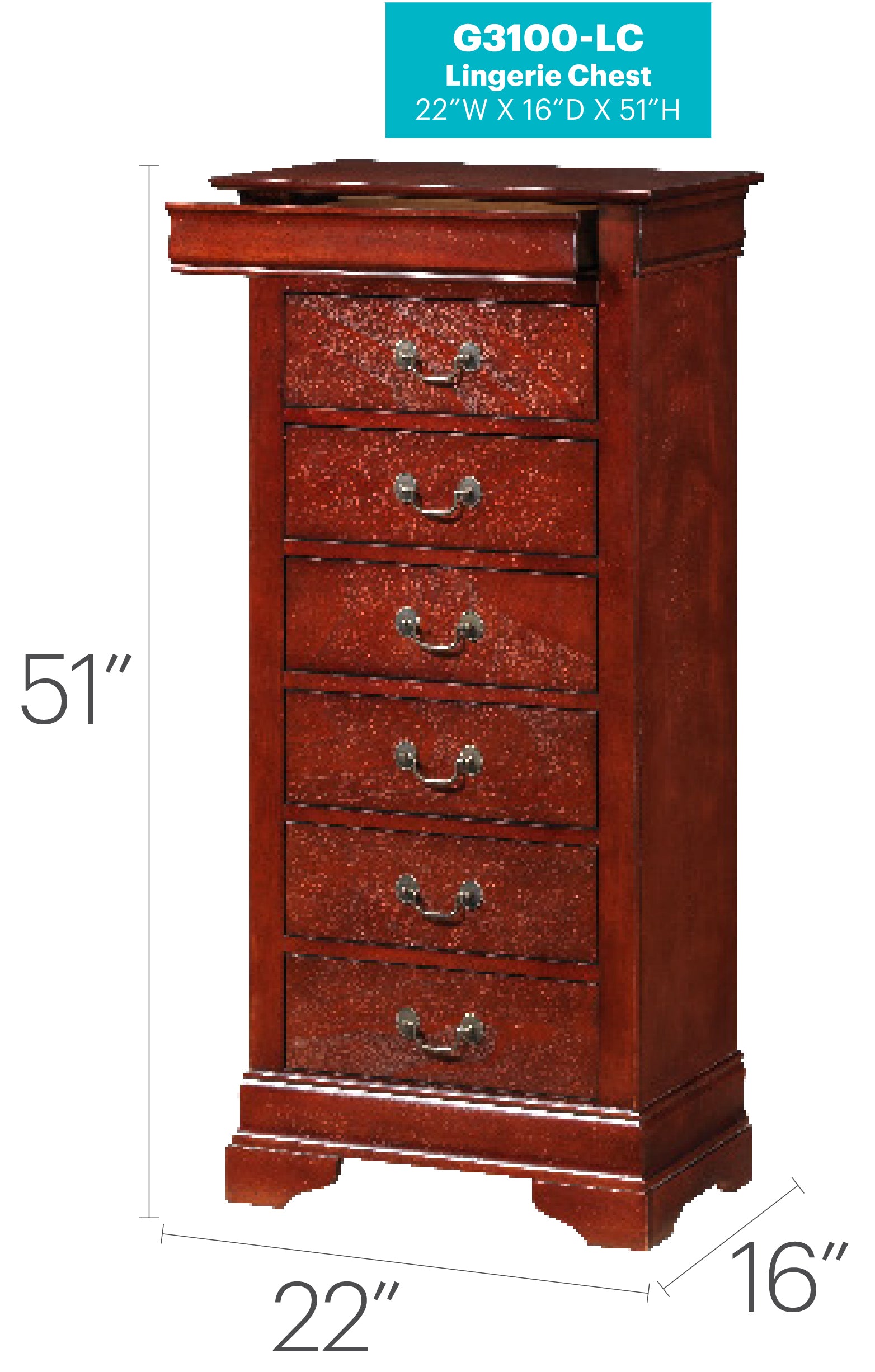 Elegant Cherry Traditional Lingerie Chest