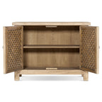 Arden 51" Solid Reclaimed Pine Lattice 2-Door Accent Storage Cabinet