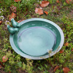 Handmade Ceramic Bird Bath, 11.8 Inch Forest