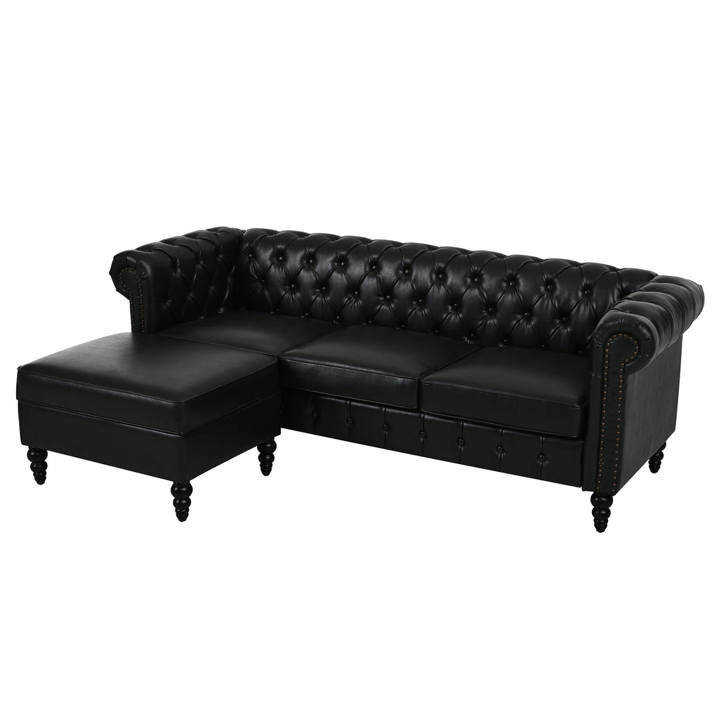 U-style 85" Modern 4-Seater L-Shaped Sectional Sofa