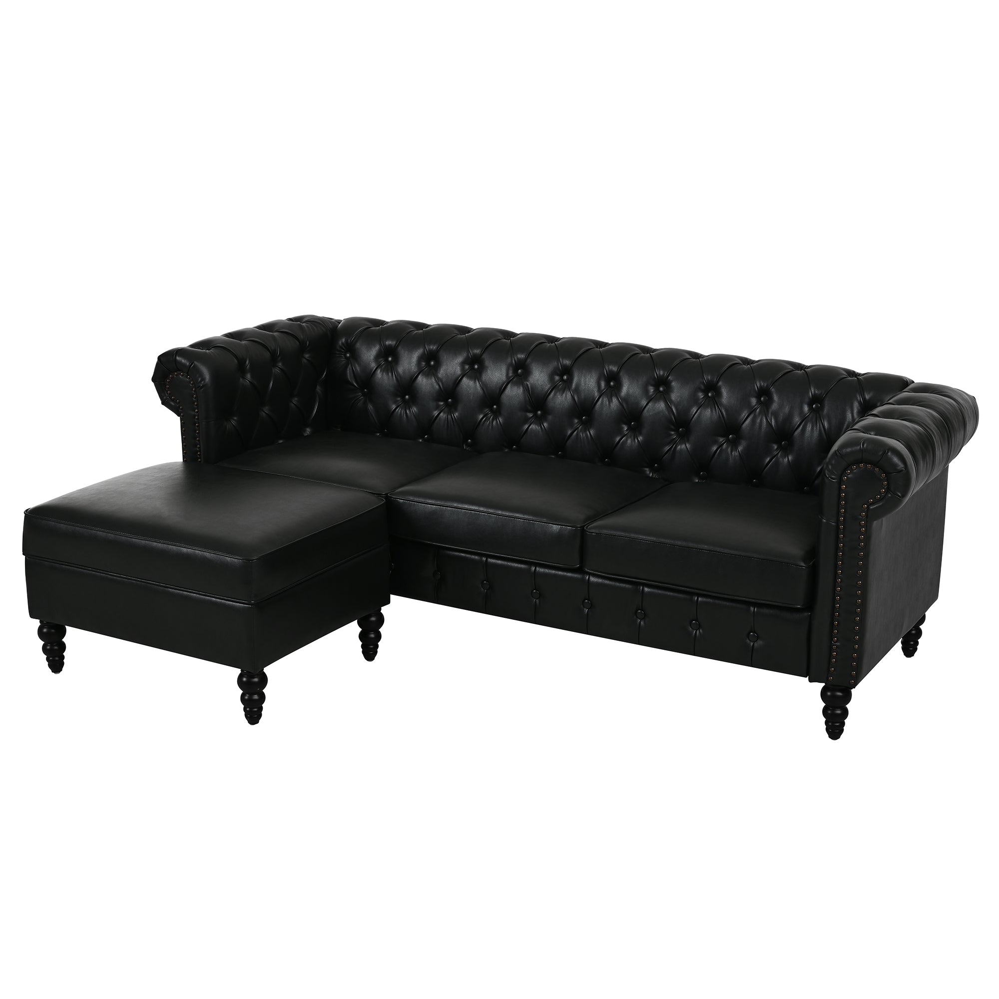 U-style 85" Modern 4-Seater L-Shaped Sectional Sofa