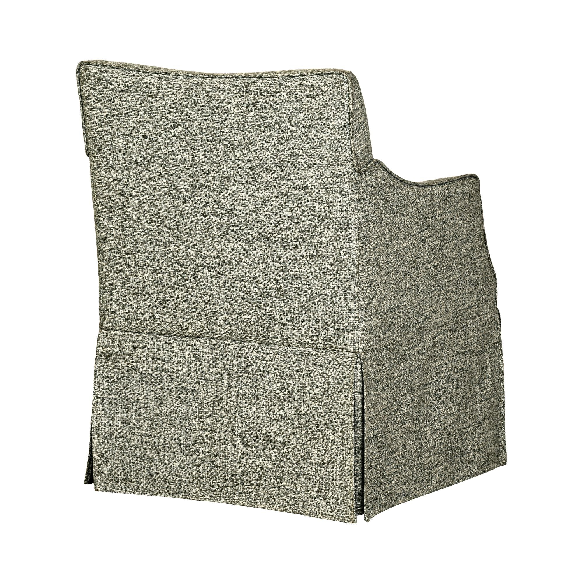 Upholstered Skirted Dining Arm Chair With Hidden Comfort