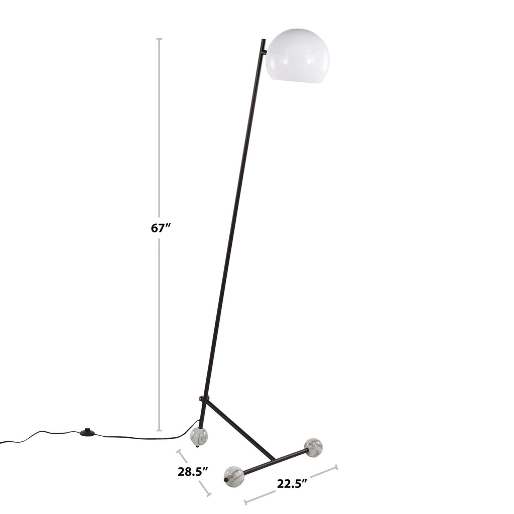 Eileen Contemporary Floor Lamp in Brushed Nickel
