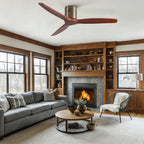 52 Inch American Farmhouse Rustic Elegance Classical Solid Wood Ceiling Fan