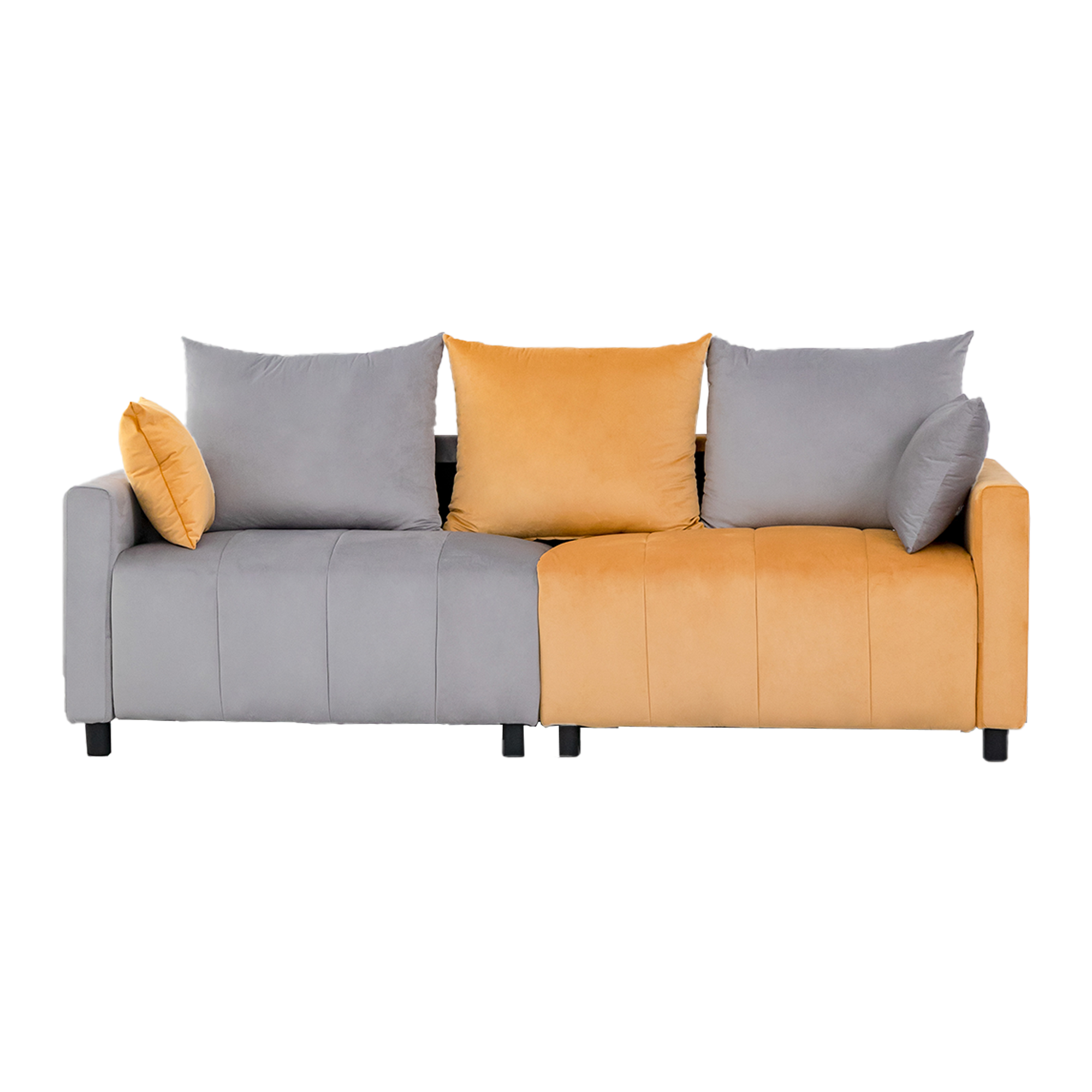 Velvet Modern 2-Seater Sofa, Light