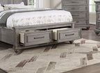 Vintage Queen Size Bed with Underbed Drawer and Nightstands