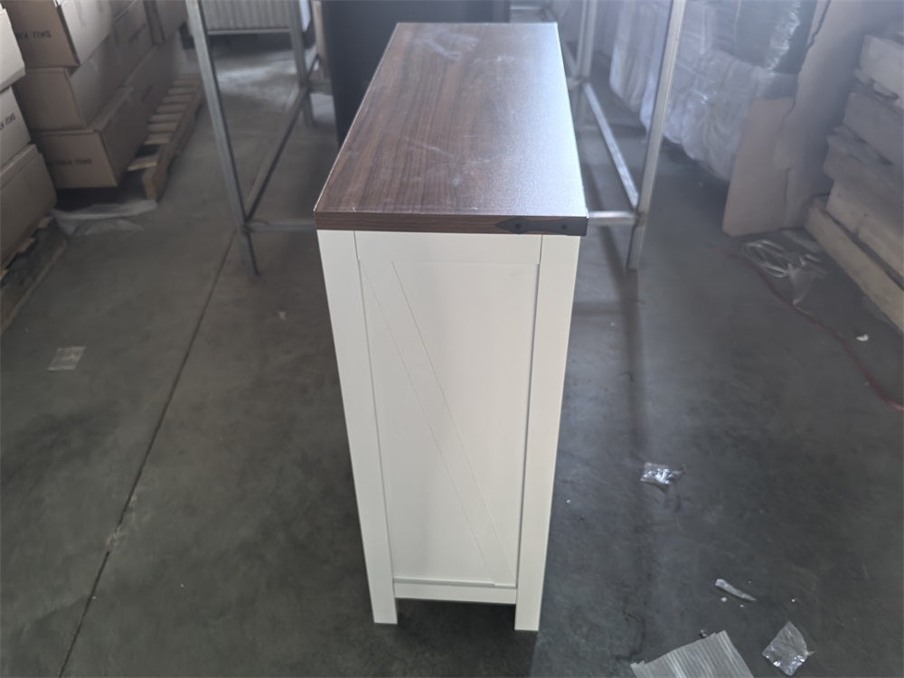 Farmhouse Storage Cabinet with Drawer and Adjustable Shelf