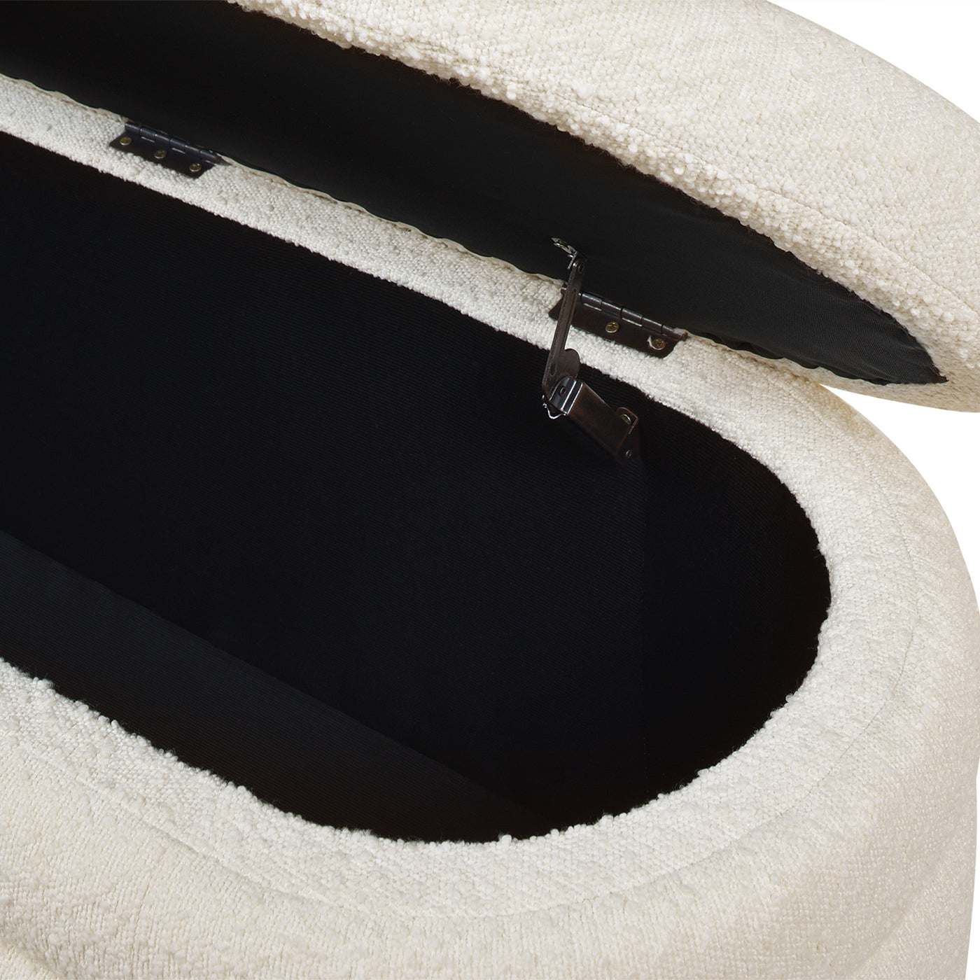 Fuji 49" Upholstered Oval Storage Bench