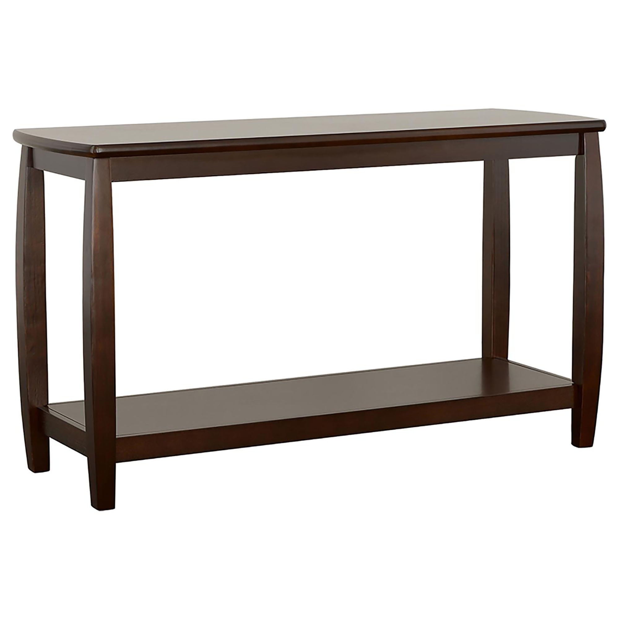 Rectangular Sofa Table With Double Shelf - Brown