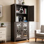 Display Sideboard Buffet with 4 Acrylic Mirrored Doors