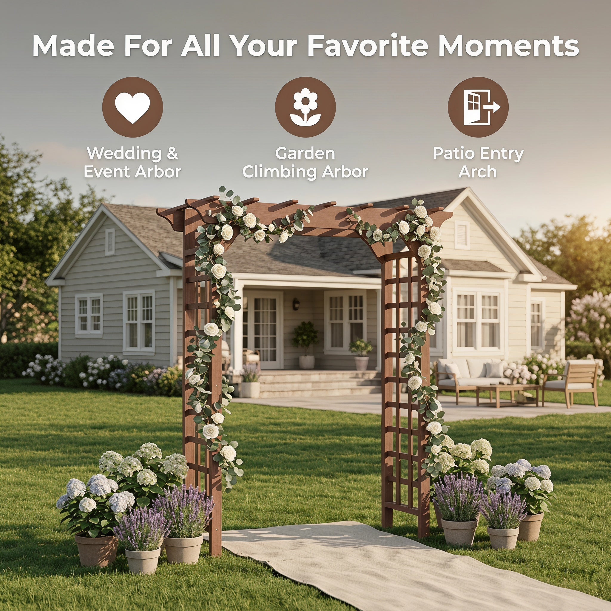 Wooden Arbor Wedding Arch for Ceremony