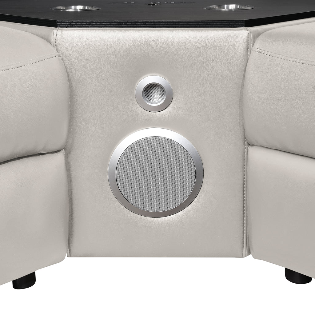 Nova Modern Style Sectional with Console and Bluetooth Speaker