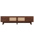 70-Inch Modern TV Stand with Rattan Doors
