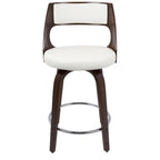 Mid-Century Modern Counter Stool with Swivel in Cherry