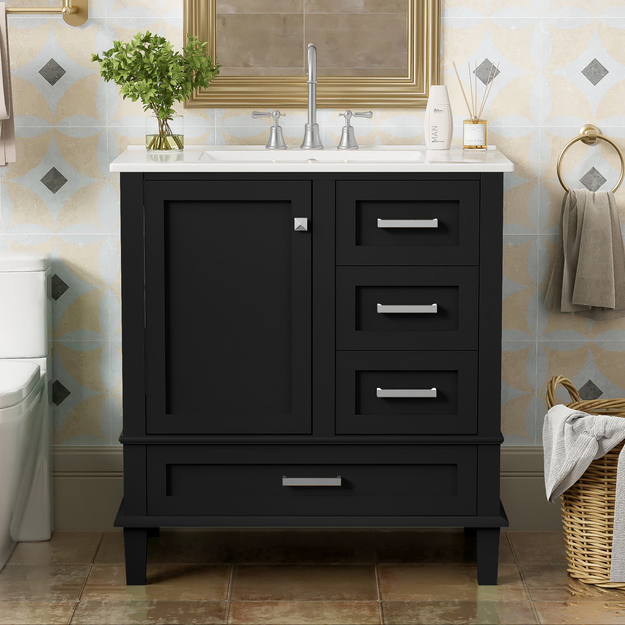 30" Modern Bathroom Vanity With Sink Combo Set