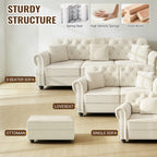 41.3" Upholstered Velvet Sofa with Nailhead Trim