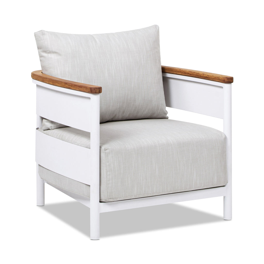 Rhodes 29" Upholstered Teak & Aluminum Patio Arm Chair