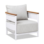 Rhodes 29" Upholstered Teak & Aluminum Patio Arm Chair