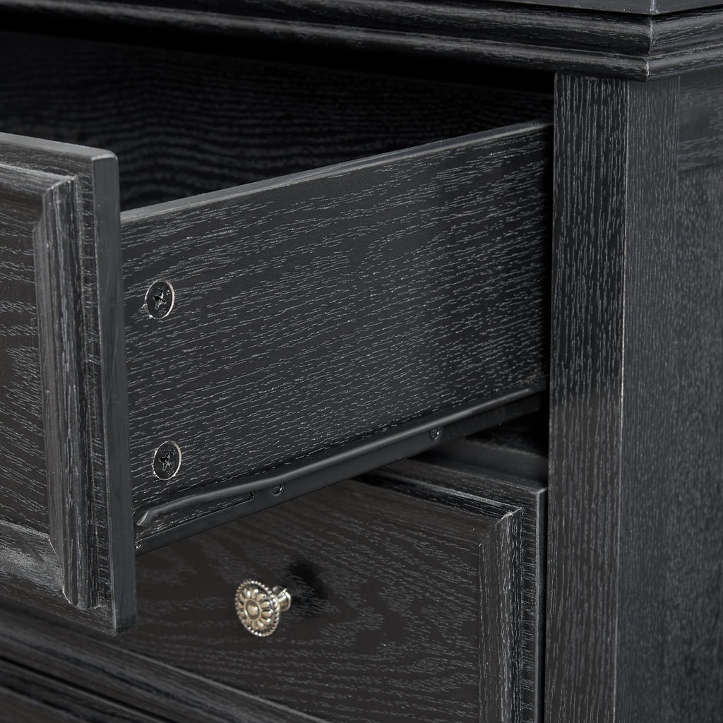 Modern 5-Drawer Dresser with Storage Cabinet