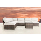 6-Person Wicker Outdoor Seating Group with Cushions