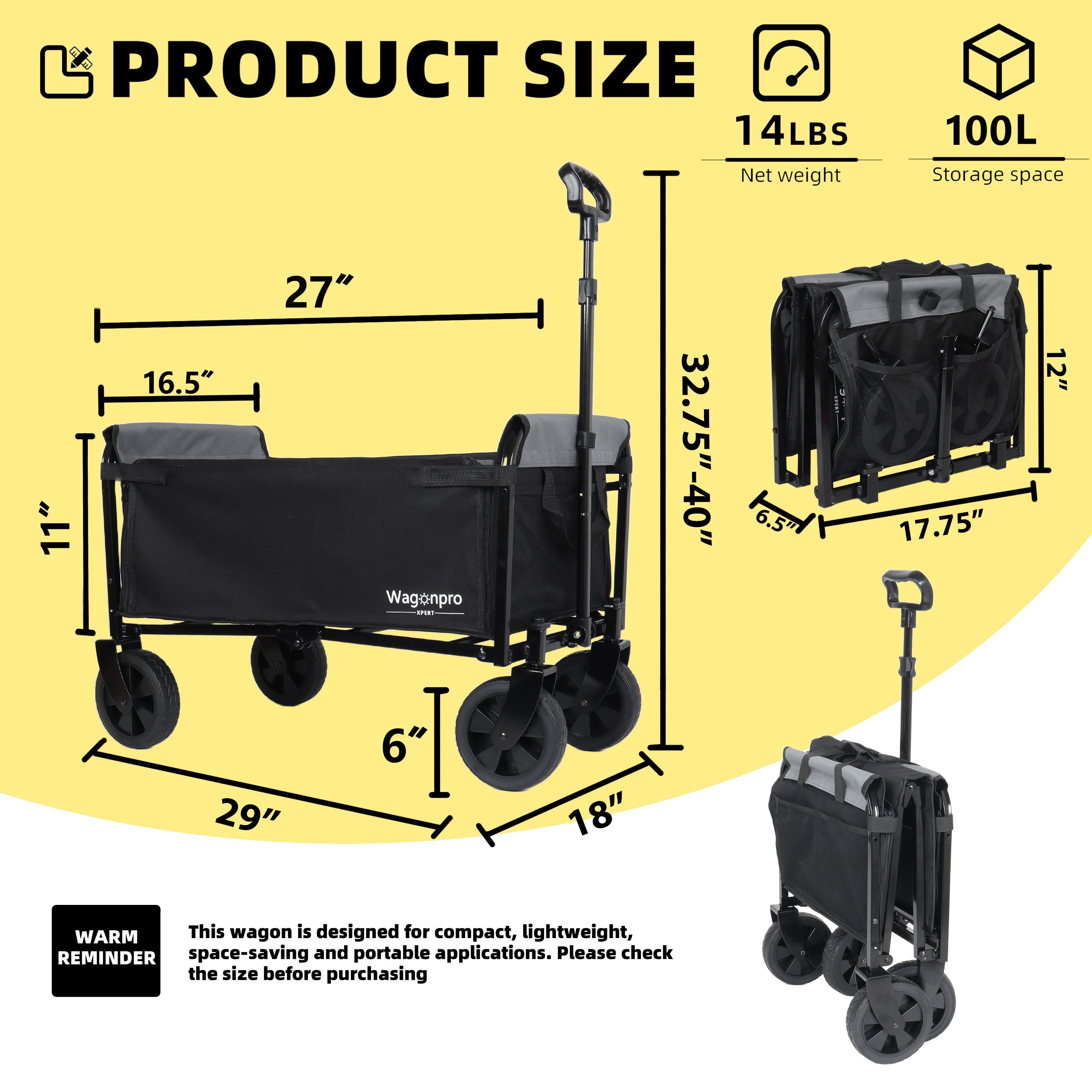 All-in-One Convertible Folding 4-Wheel Trolley with Bench Seat and Dog Leash
