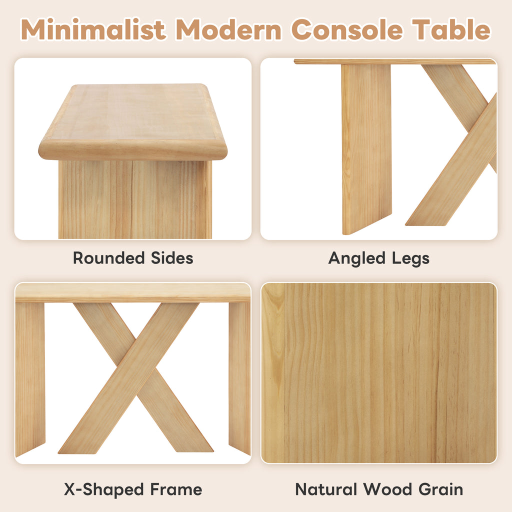 60.25" Minimalist Modern X-Frame Console Table