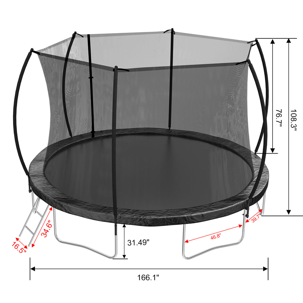 14FT Trampoline with Double-side Color Pad