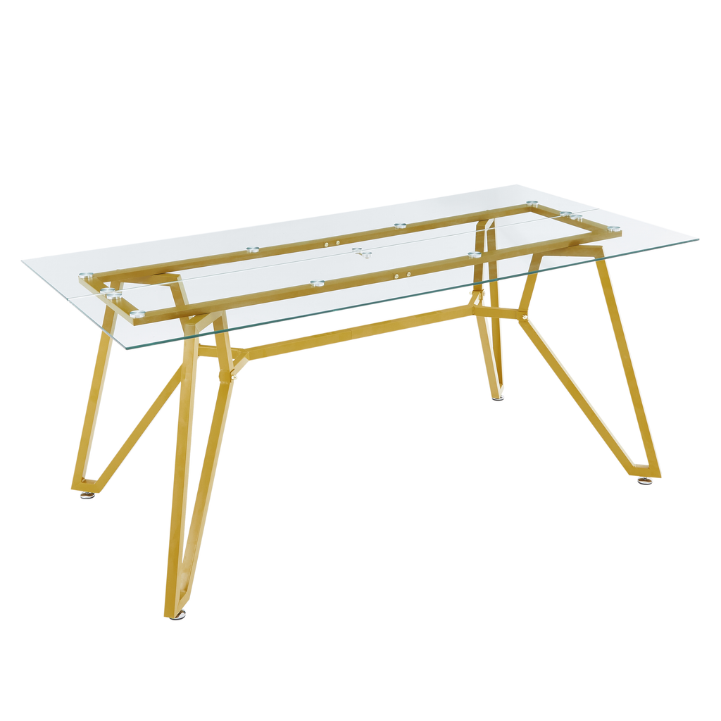 70.9-Inch Rectangular Glass Dining Table