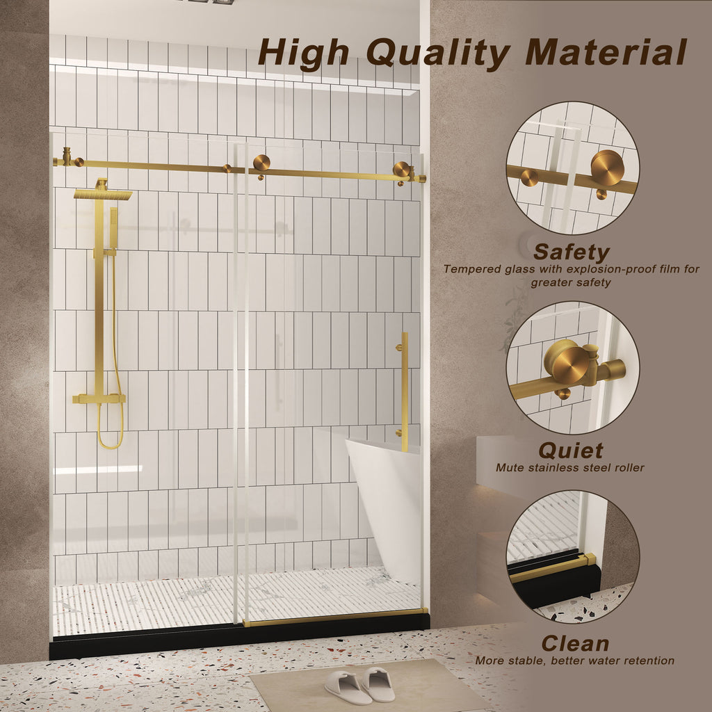 Frameless Shower Door 44-48"W x 76"H