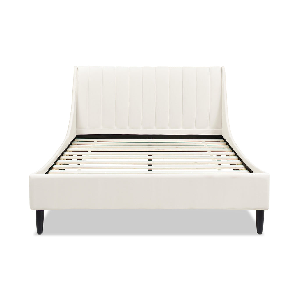 Aspen Vertical Tufted Modern Headboard Platform Bed Set, Queen