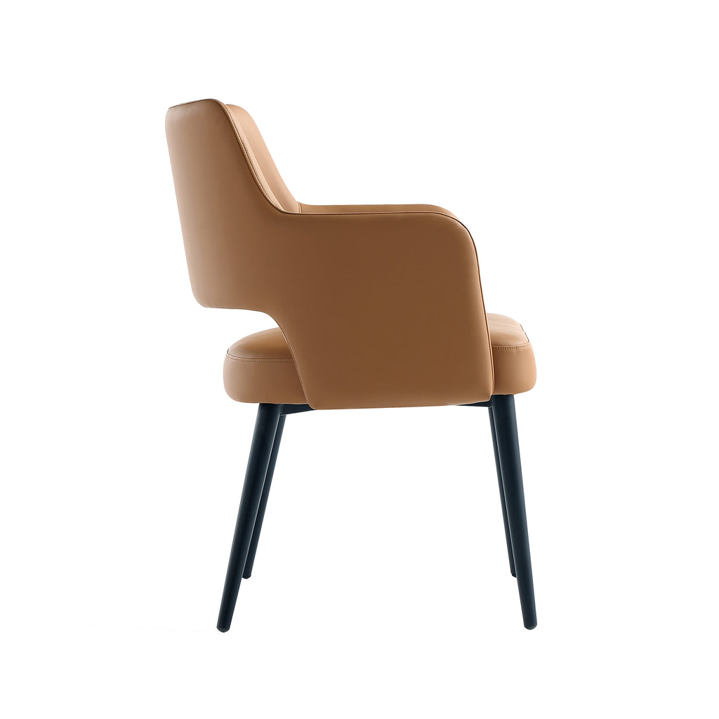 Tremont Metal Vegan Leather Armchair in Saddle