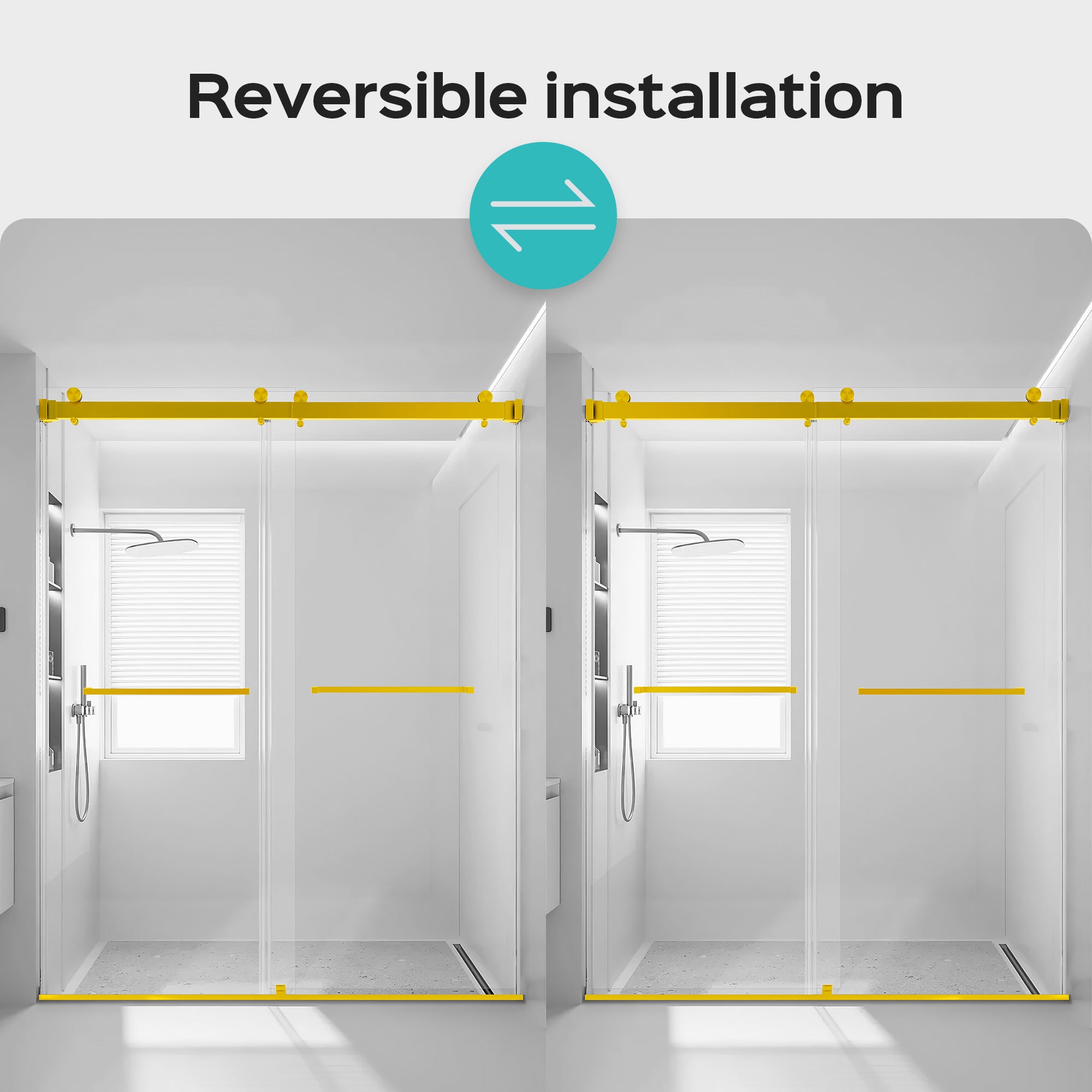56-60 Inches x 76 Inches Frameless Double Sliding Shower Door