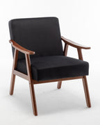 Accent Chair with Velvet Upholstery and Solid Wood Frame
