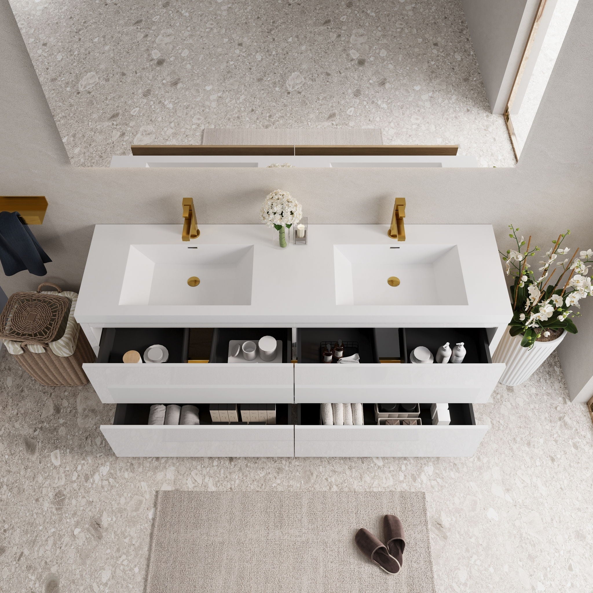 Bathin Freestanding Bathroom Vanity With Double Sinks