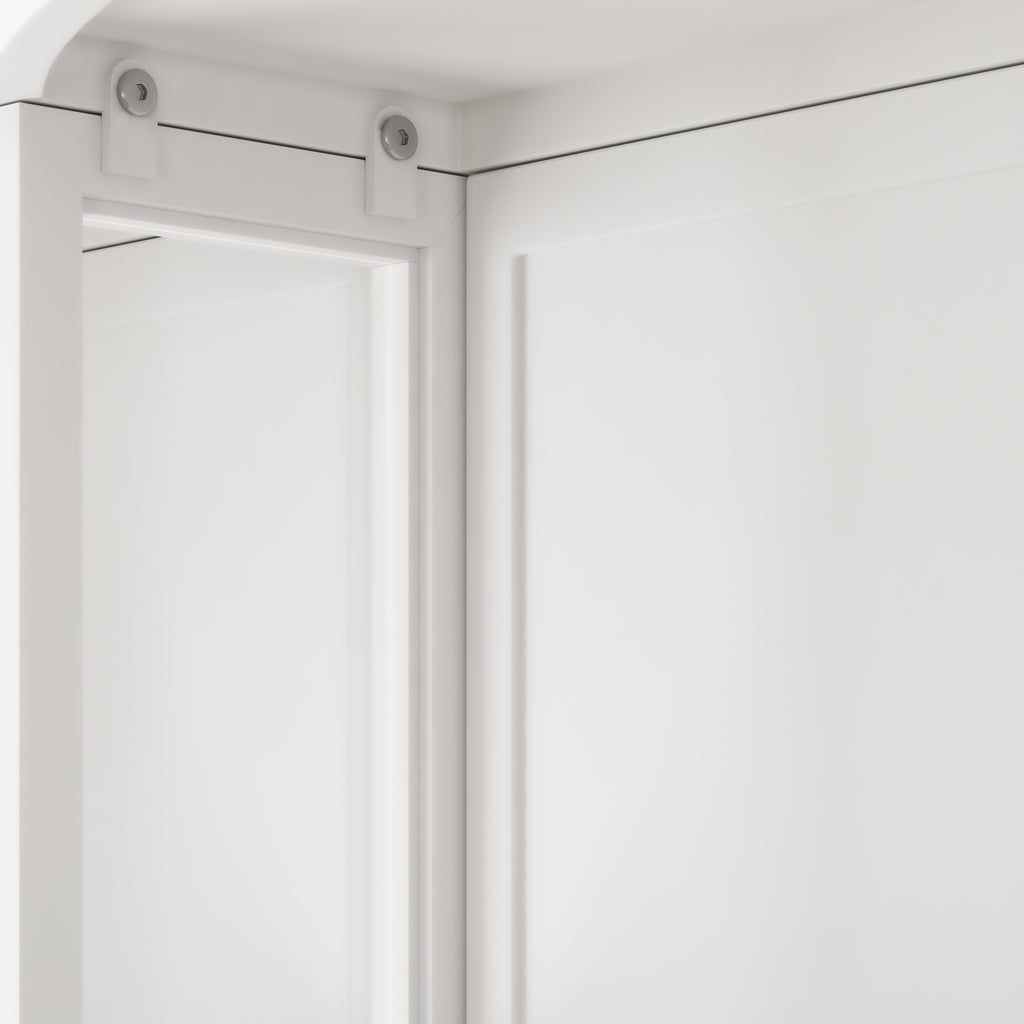 23.62" Modern Arched Glass Double-Door Wardrobe