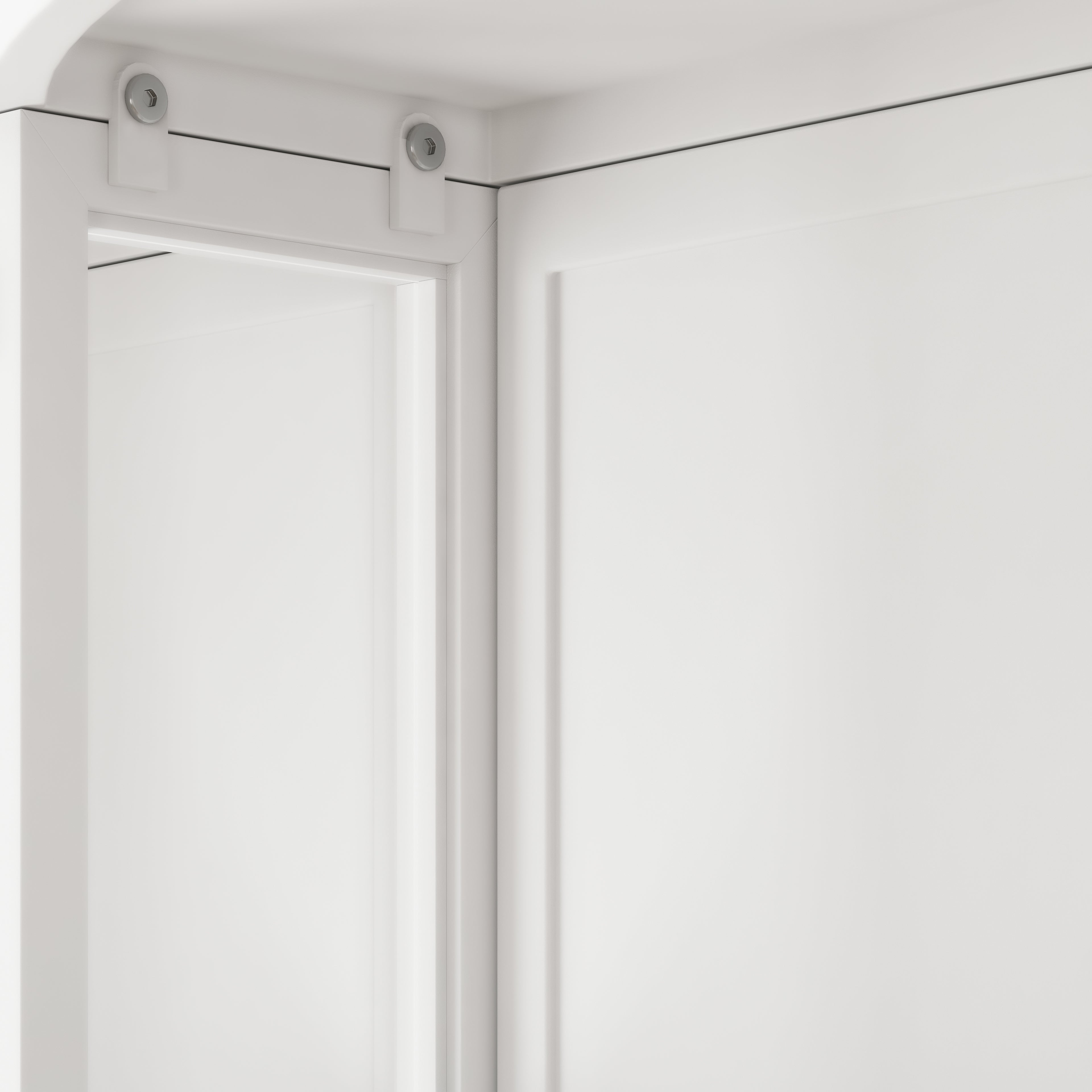 23.62" Modern Arched Glass Double-Door Wardrobe
