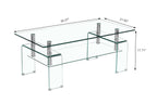 Rectangle Clear Glass Coffee Table