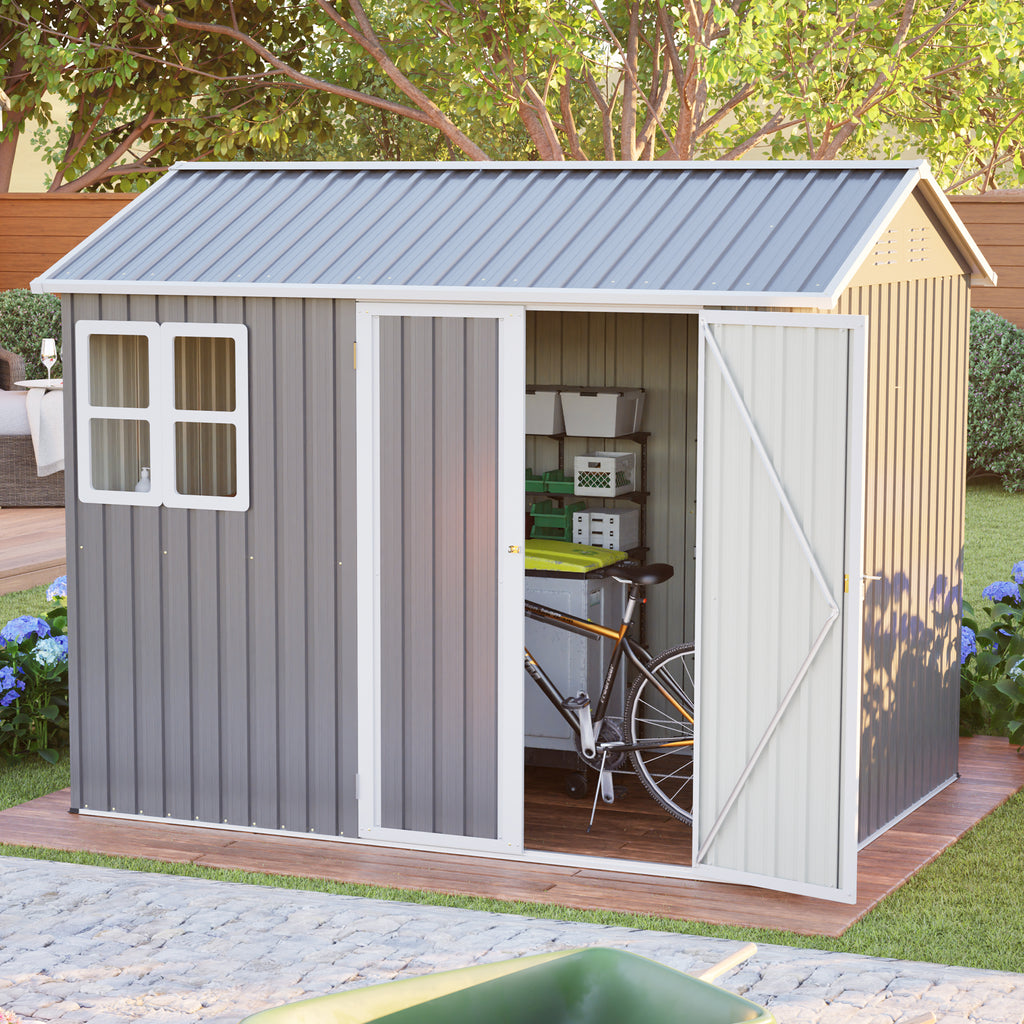 8'x6' Large Steel Storage Shed with Window