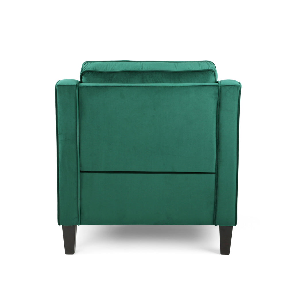 Green Velvet Upholstered Club Chair