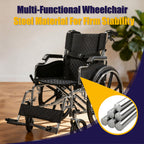 Folding Manual Transport Wheelchair, 18" Seat