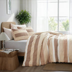 3-Piece Full/Queen Stripe Textured Print Comforter Set