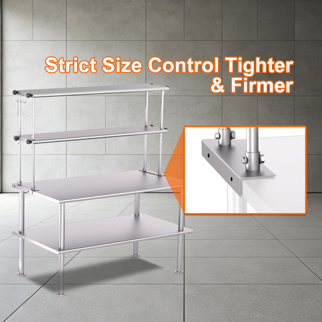 Stainless Steel Adjustable Kitchen Shelf - 60 Inch