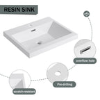 24" Freestanding Bathroom Vanity with Resin Sink