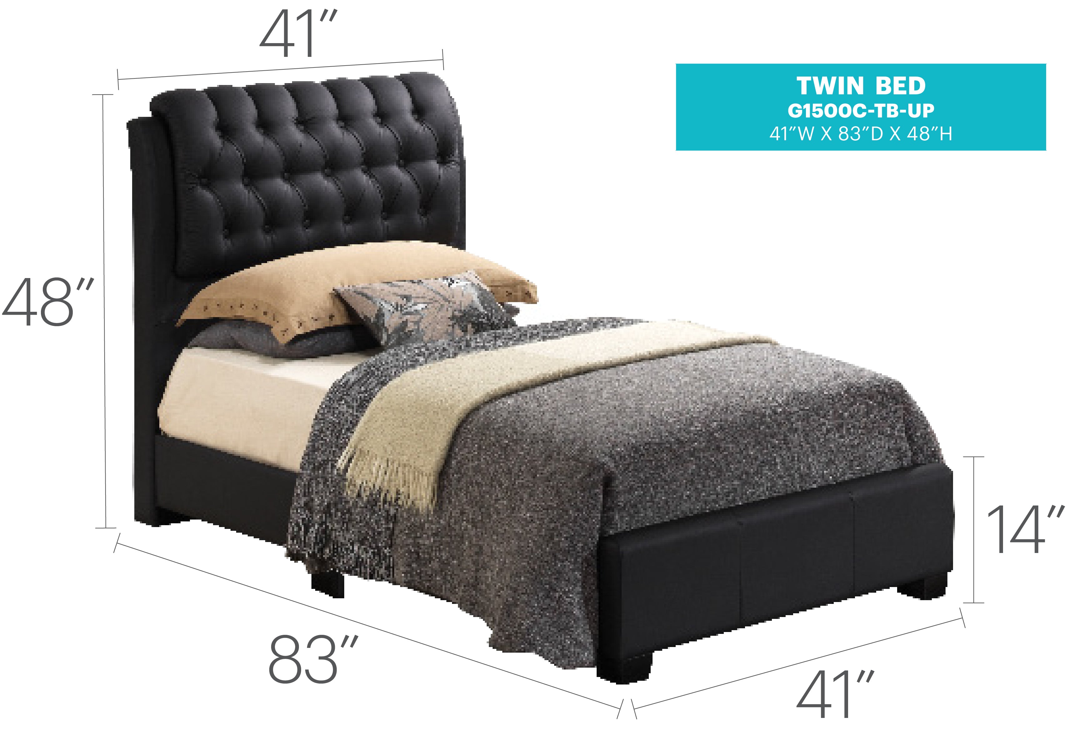 Stylish Contemporary Twin Bed in Bold