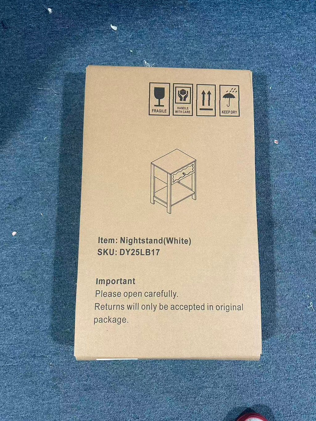 White Nightstand with Drawer and Open Shelf