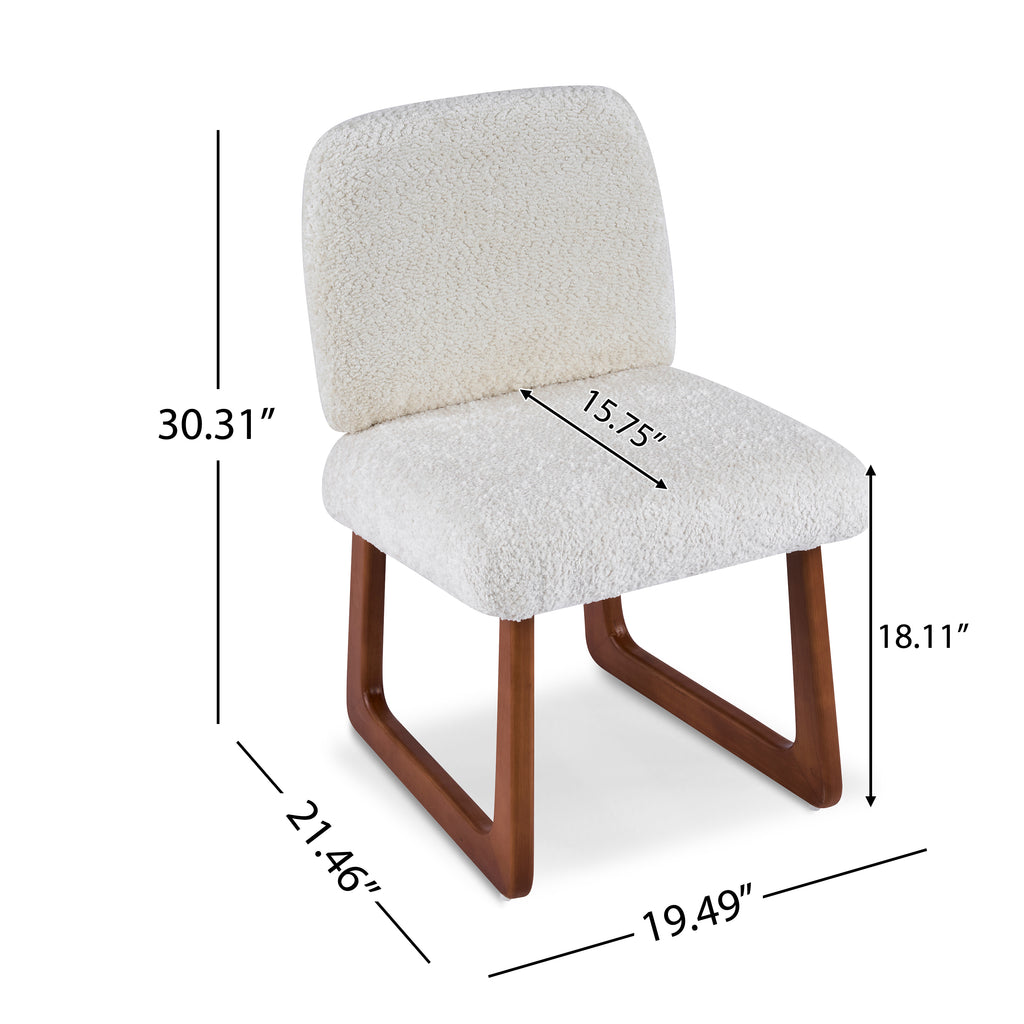 Dining Chair Set of 2, Plush Fabric Upholstered Dining Chairs