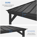 12x24FT Outdoor Gazebo with Galvanized Steel Double Roof